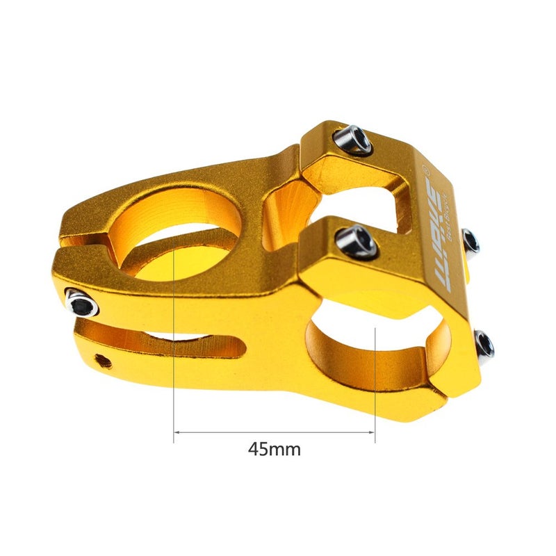 WAKE 31.8 Stem 45mm Bike Stem Wake Mountain Bike Stem Short Handlebar Stem for Most Bicycle, Road Bike, MTB, BMX, Fixie Gear, Cycling (Aluminum Alloy, Gold) - Image 2